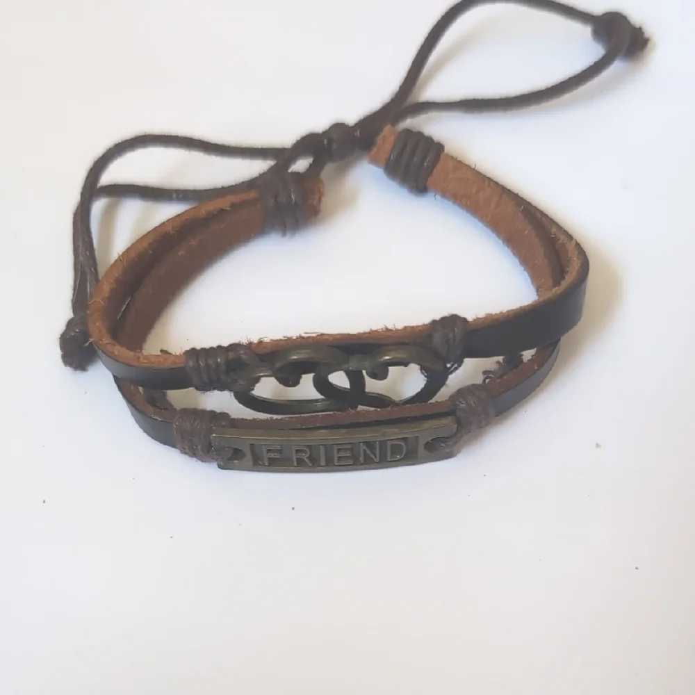 Brown Friendship Bracelet‎ with Heart Charm